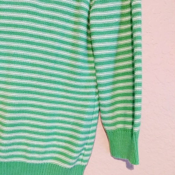 Izod green and white striped pullover sweater - Picture 3 of 5